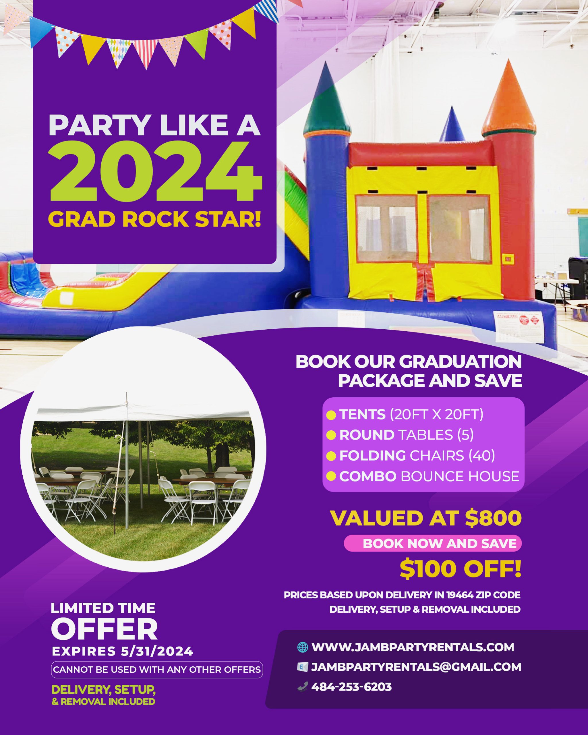 2024 Graduation Package Jamb Party Rentals